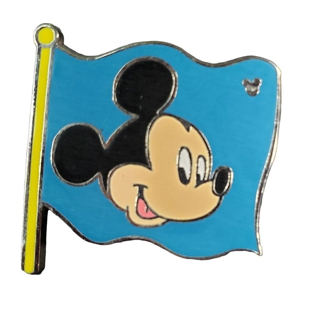 Disney Mickey Mouse Hidden Mickey Flag Pole Lapel Pin Brooch Badge Accessories